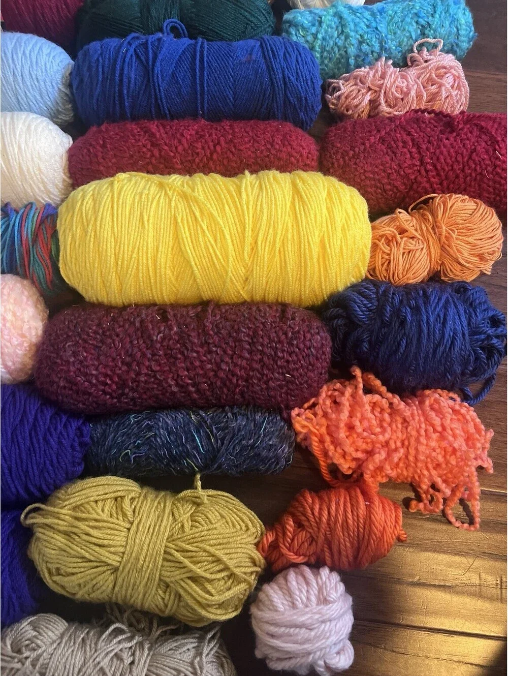 Large Mixed Yarn Lot 30+ Skeins Balls Red Heart Sugar’n Cream Craft Crochet